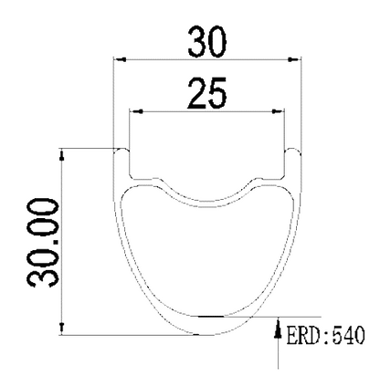 27.5" carbon tubeless mountain bicycle rim 30mm profile 25mm inner wide for enduro or AM Bola