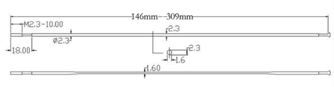 Carbon classic flat spoke for universal straight pull hub wheelbuild