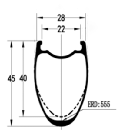 700C 28mm outer wide 22mm inner wide aero tubeless carbon bike rim 40mm and 45mm wave profile,21 spoke,Bola