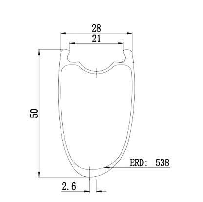 700c tubeless ready all road carbon bicycle rim 50mm high profile 28mm wide dynamic symmetric or asymmetric