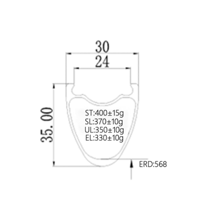 700c tubeless ready offset carbon bicycle rim 35mm high 30mm wide,24mm  inner wide super light or ultra light even extreme light for cross-country Bola