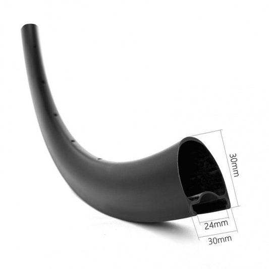 650B asymmetric velo tubeless ready carbon gravel bike rim 30mm low profile 30mm outer wide 24mm or 25mm inner wide  with hook or hookless design